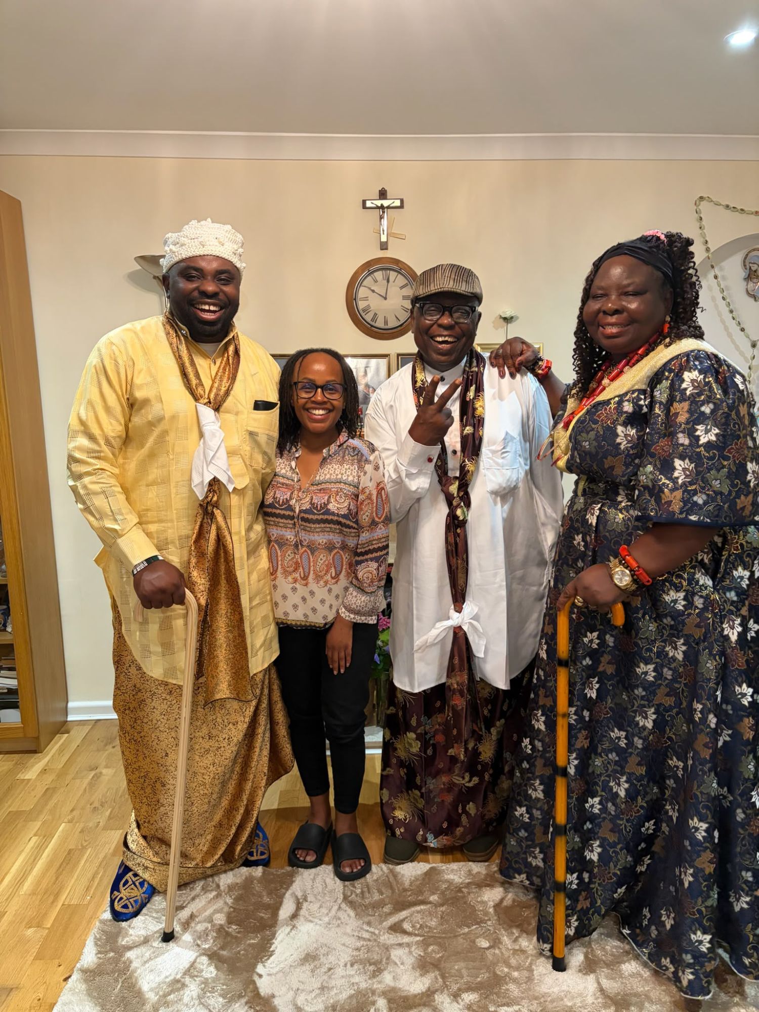 Njoki with family, dressed in traditional attire