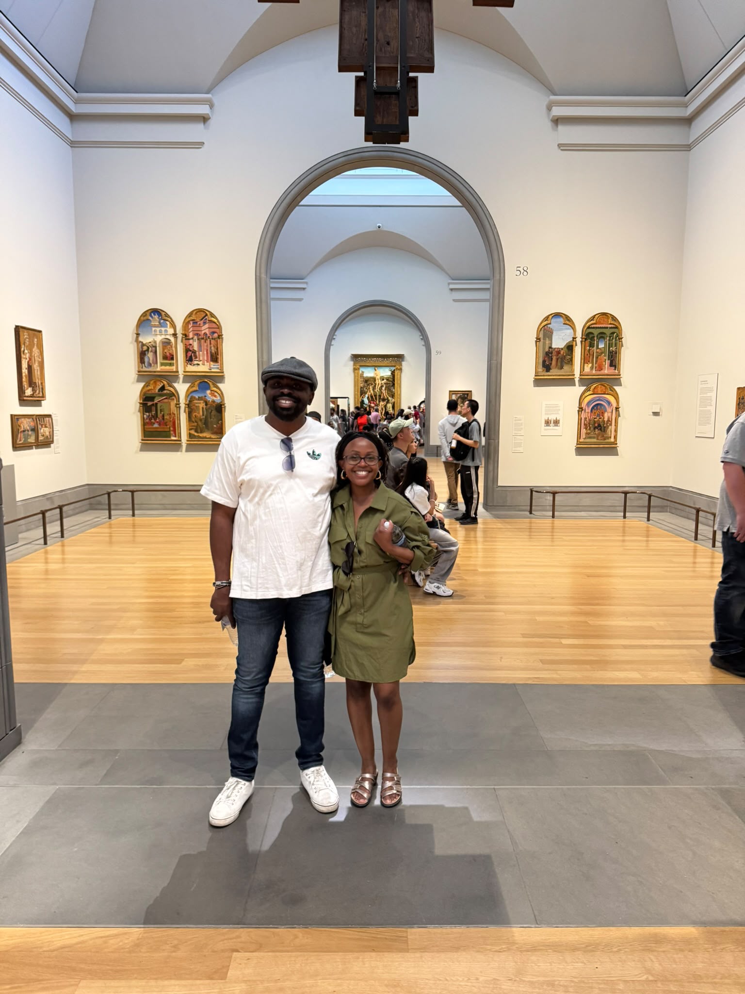 Leo and Njoki at the art gallery
