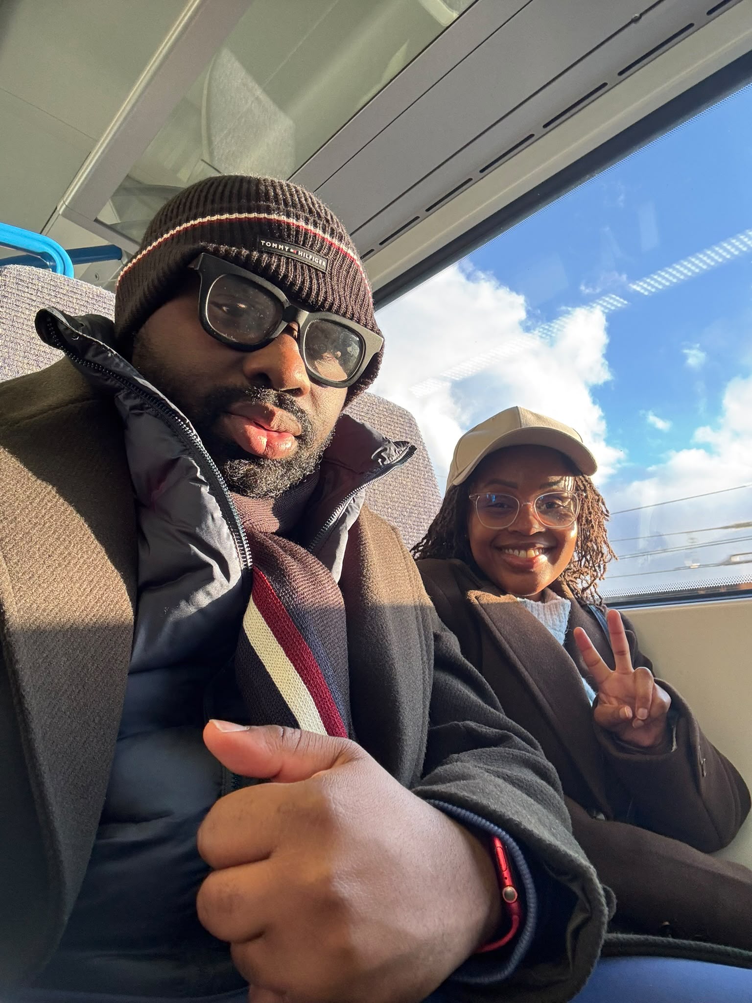 Leo and Njoki on the train